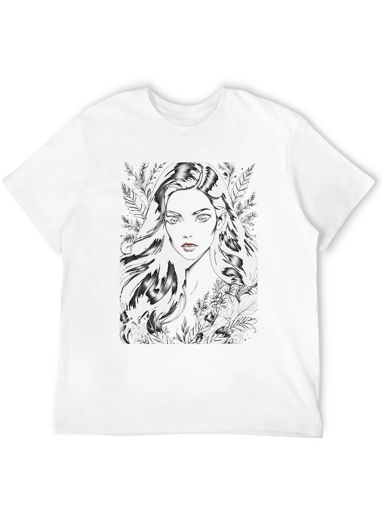 Monochrome Woman Graphic Tee - Stylish Black T-Shirt
