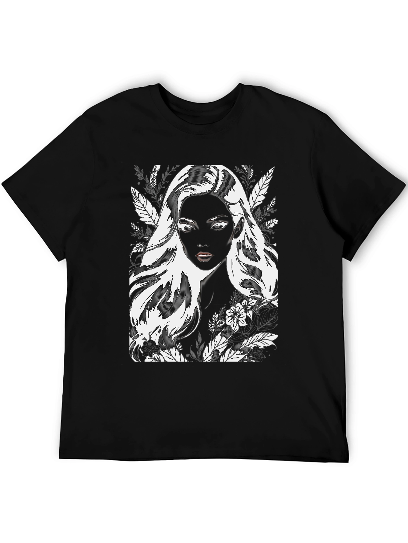Monochrome Woman Graphic Tee - Stylish Black T-Shirt