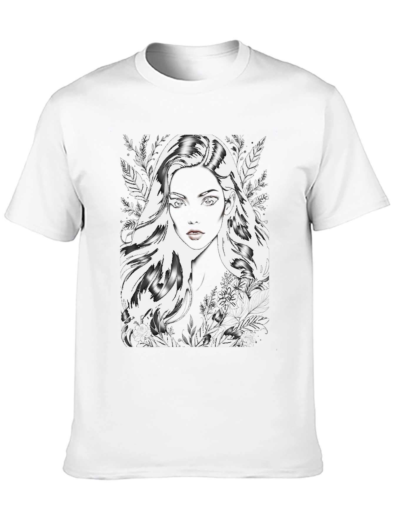 Monochrome Woman Graphic Tee - Stylish Black T-Shirt