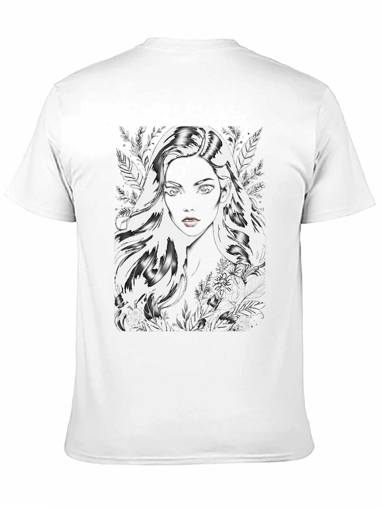 Monochrome Woman Graphic Tee - Stylish Black T-Shirt