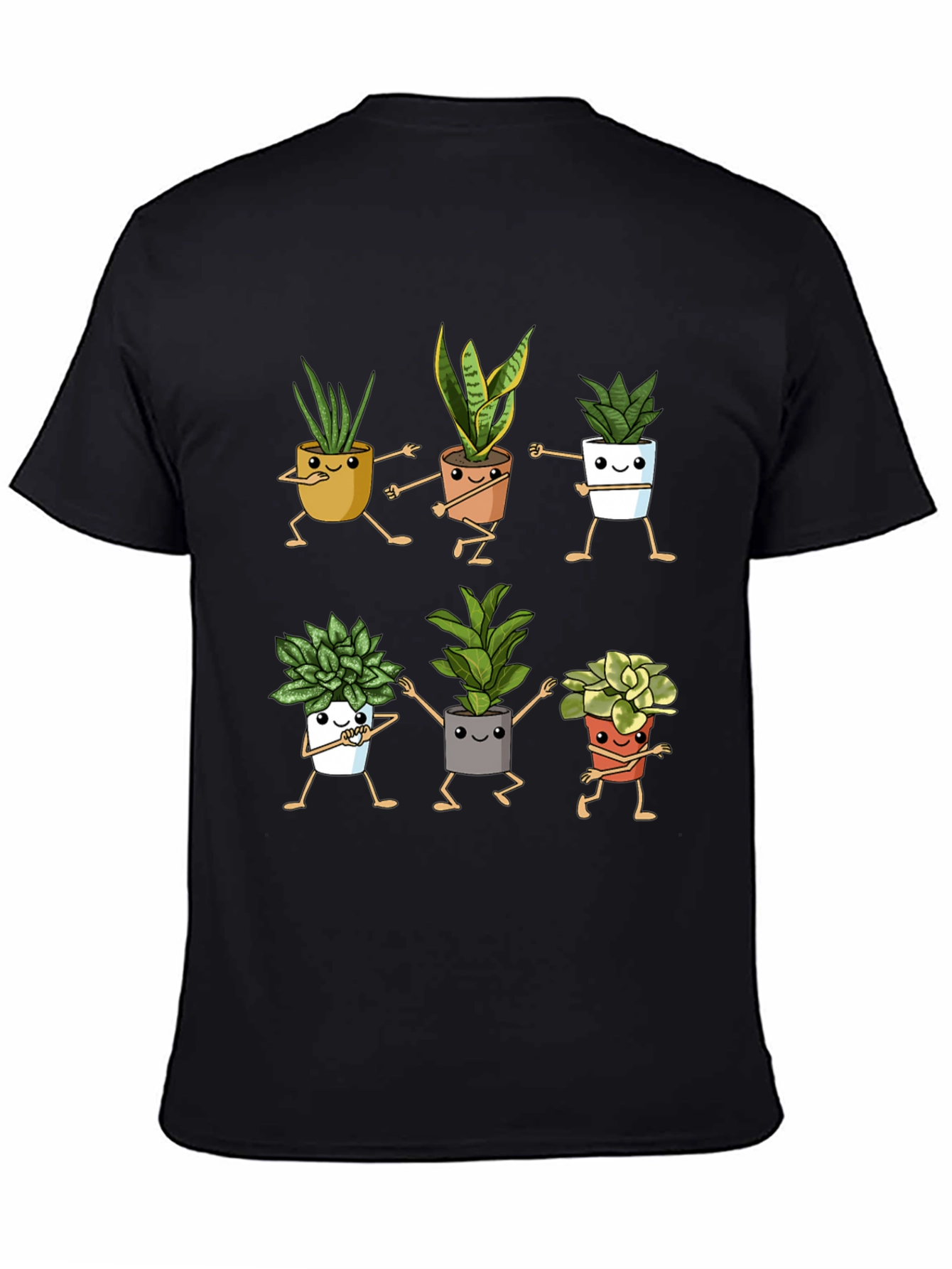 Dancing Plant Pots Black Graphic Tee