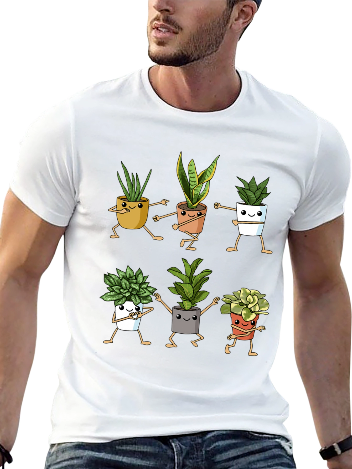 Dancing Plant Pots Black Graphic Tee