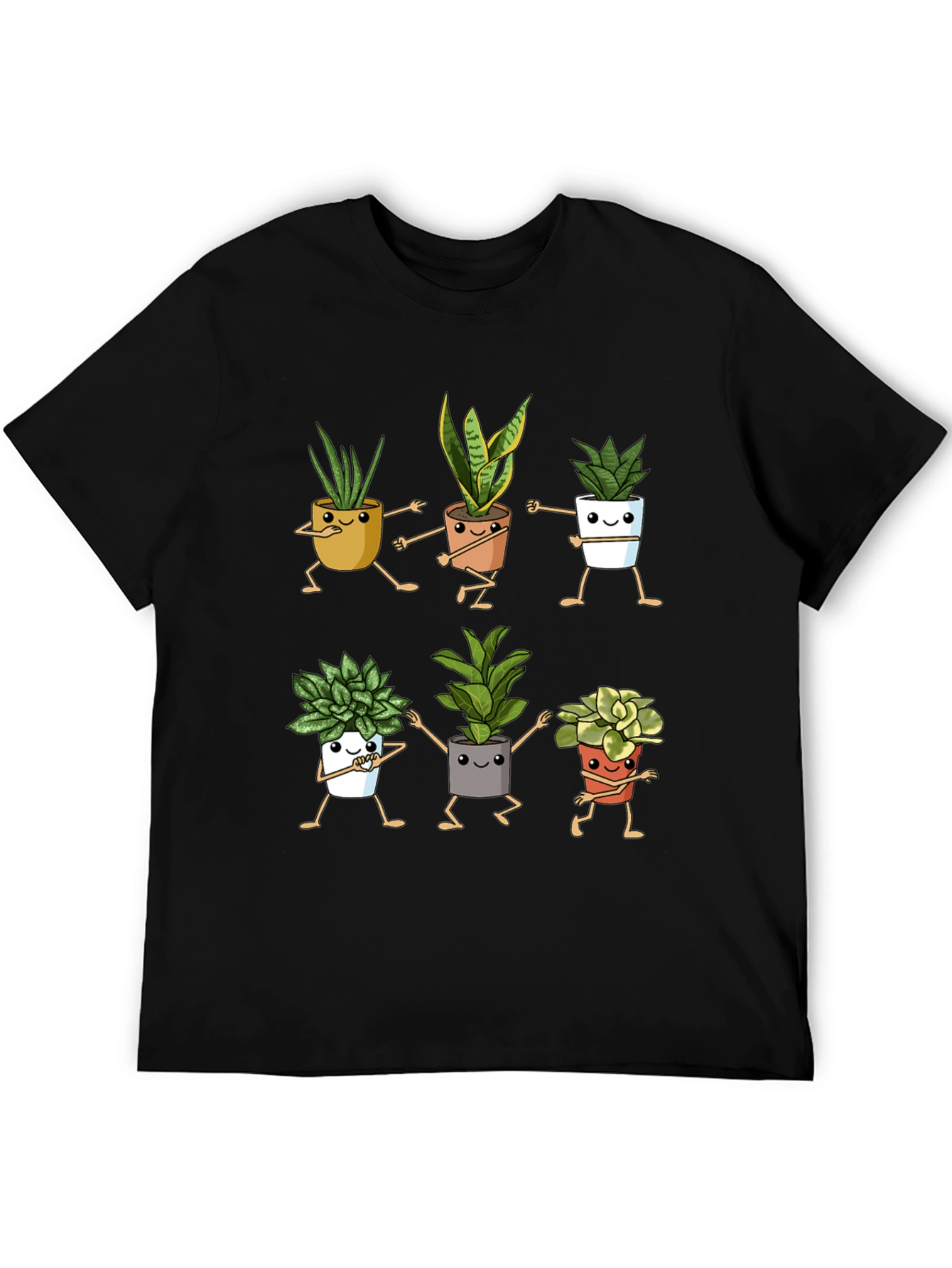 Dancing Plant Pots Black Graphic Tee