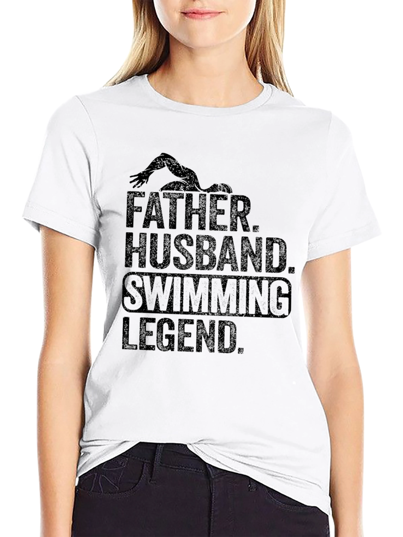 Father Husband Swimming Legend Graphic Tee