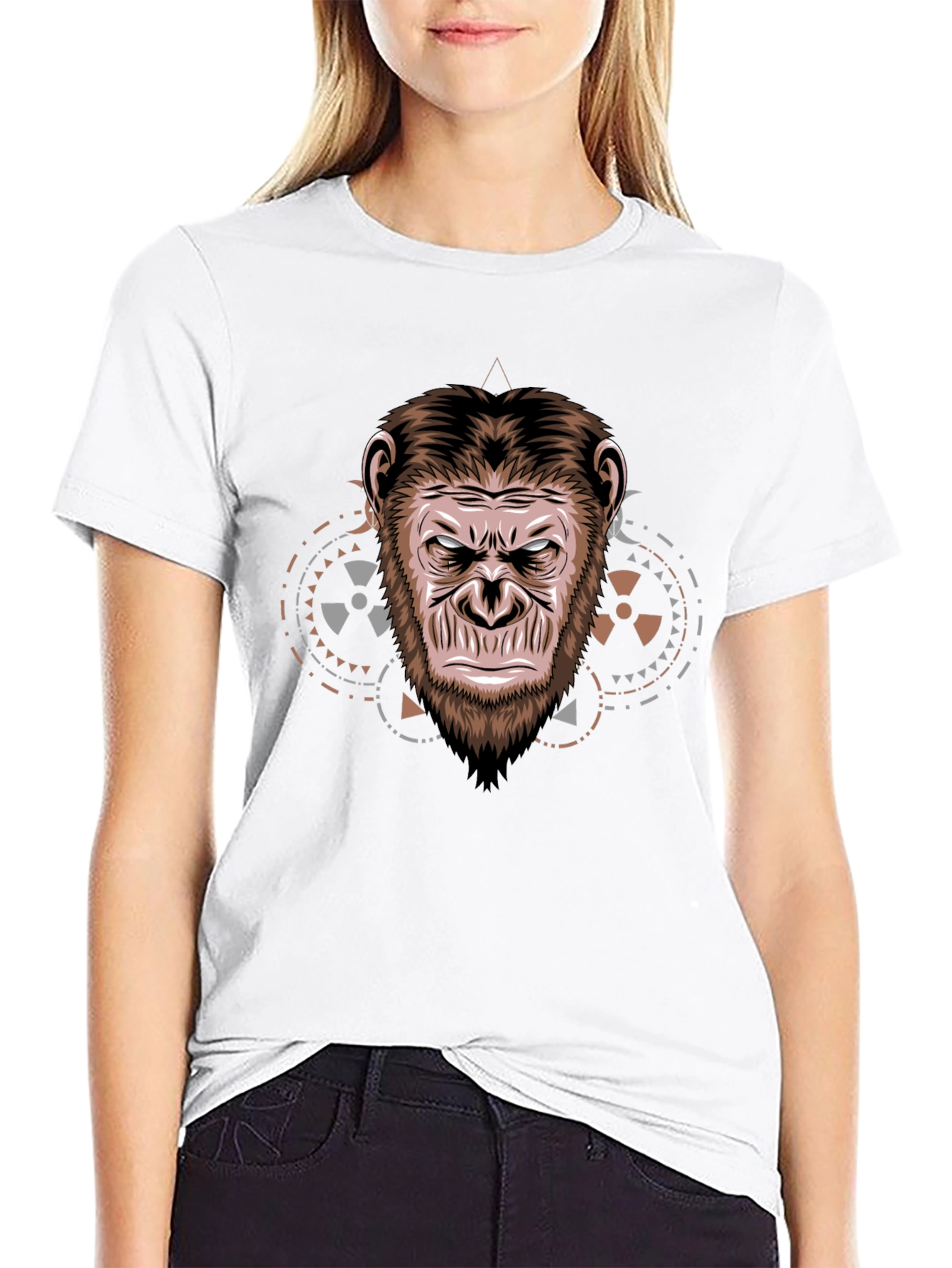Ape Face Graphic T-Shirt - Cool Animal Design