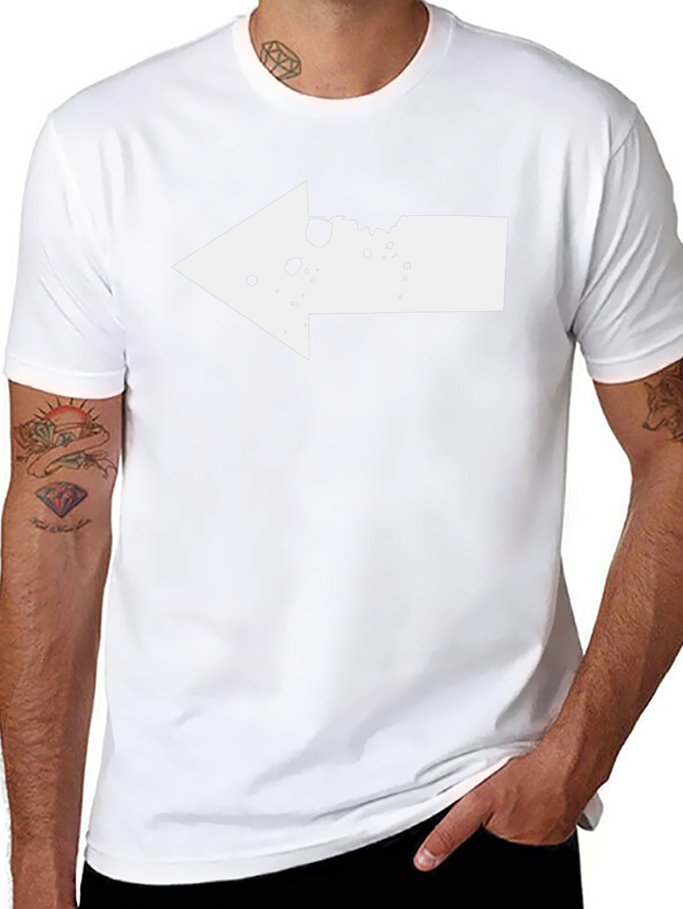Left Arrow Graphic Tee - Black Cotton T-Shirt