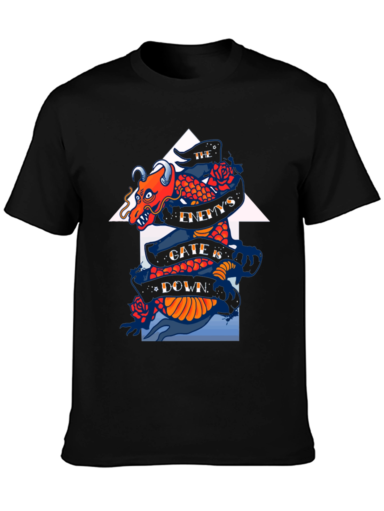 Dragon Graphic Print Black T-Shirt