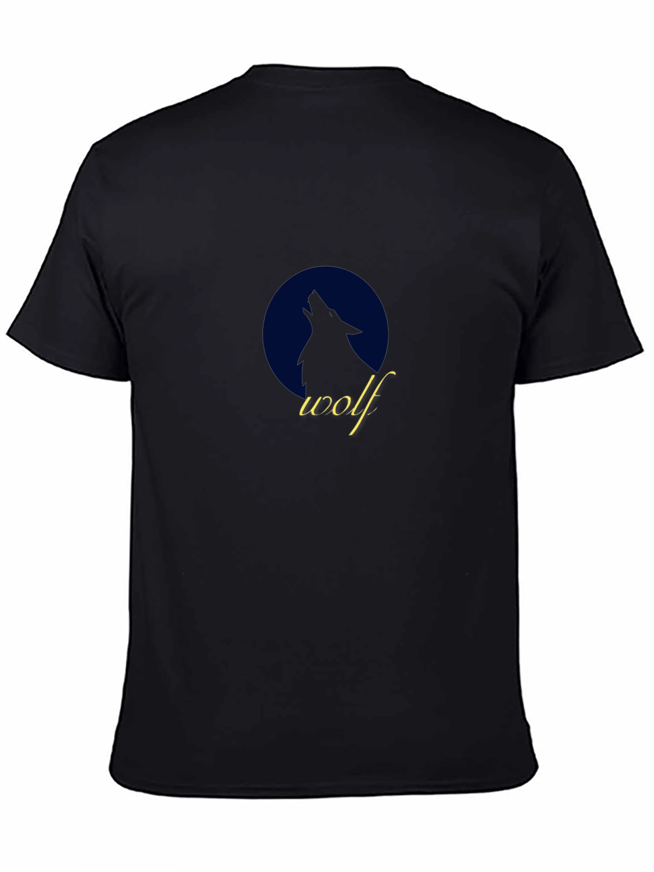 Wolf Silhouette Graphic Tee - Black Cotton T-Shirt