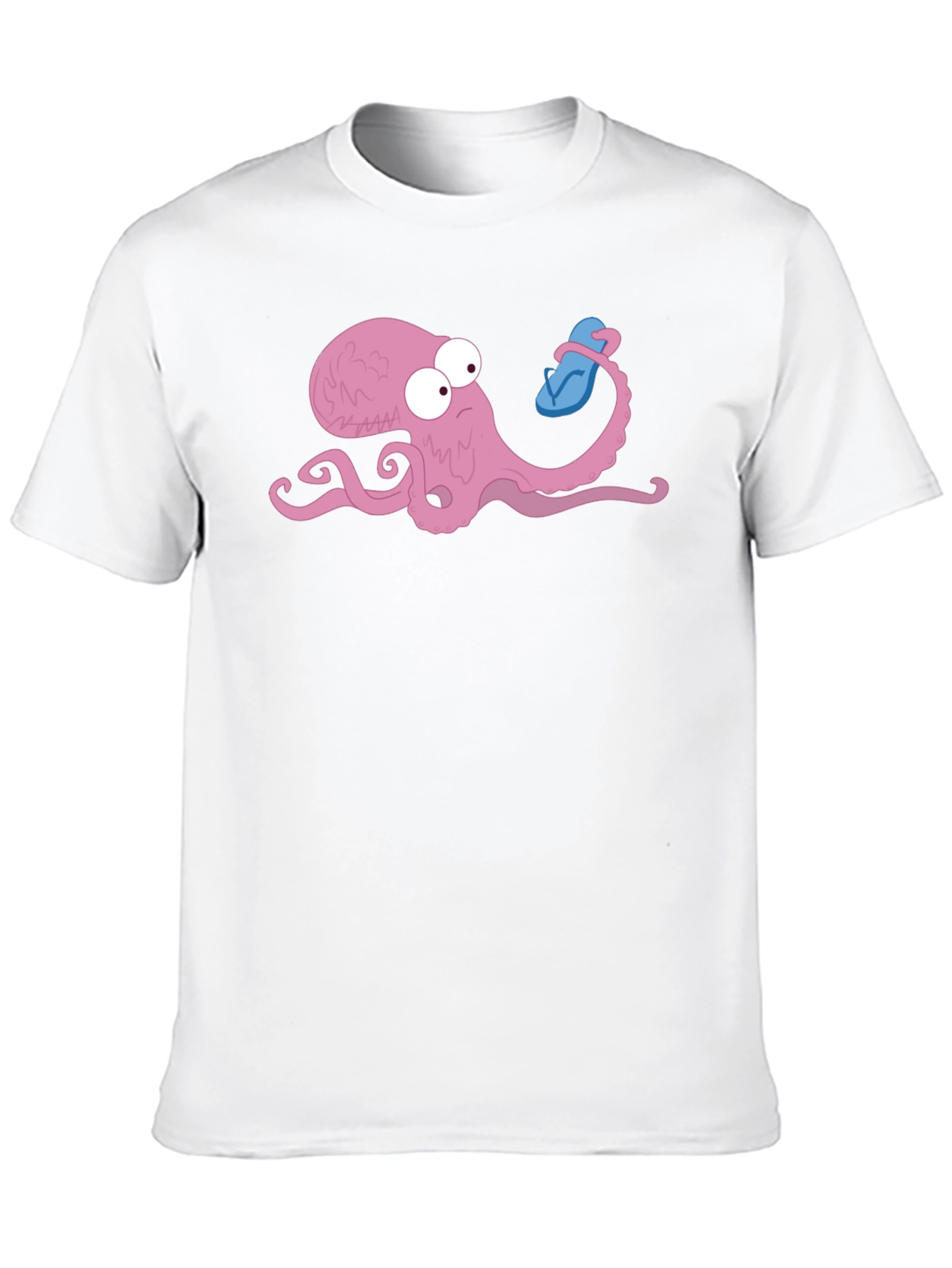 Octopus with Flip Flop Graphic Tee - Black Cotton