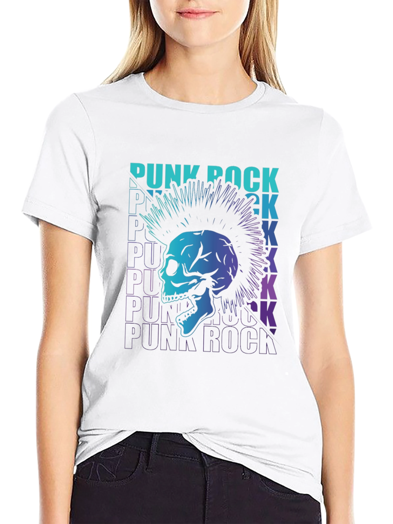 Punk Rock Skull Graphic Tee - Edgy Style