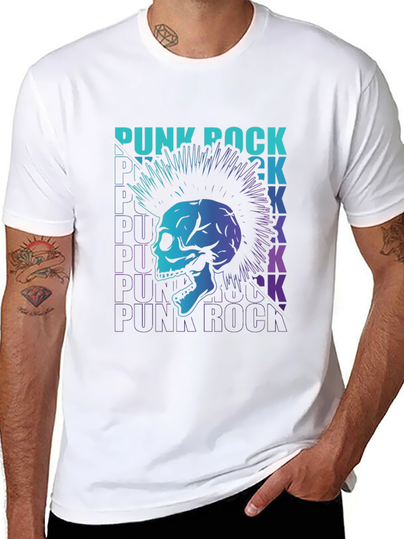 Punk Rock Skull Graphic Tee - Edgy Style