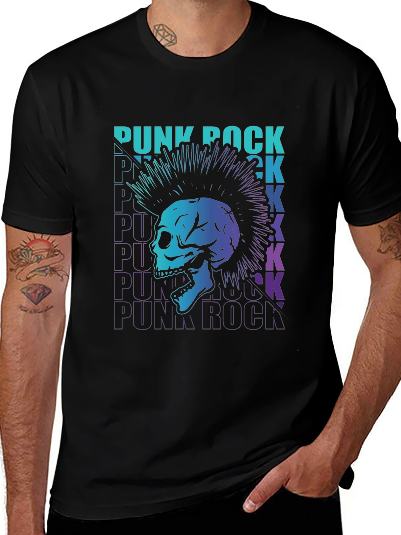 Punk Rock Skull Graphic Tee - Edgy Style