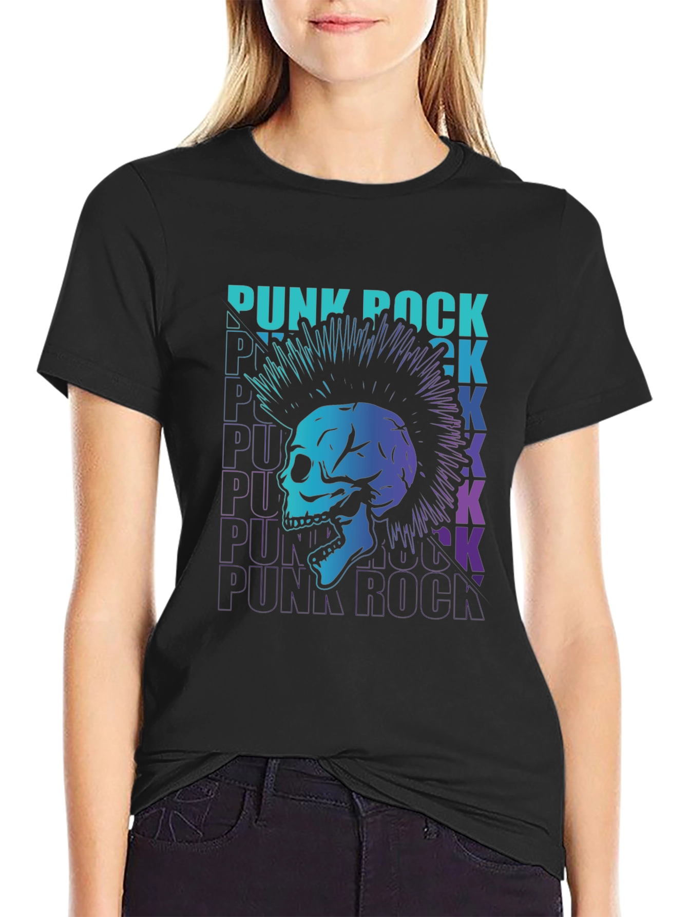 Punk Rock Skull Graphic Tee - Edgy Style