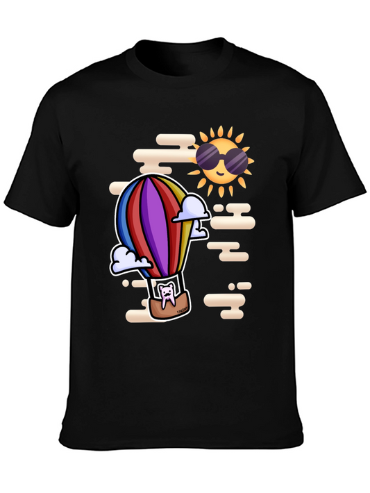 Tooth Hot Air Balloon Black T-Shirt