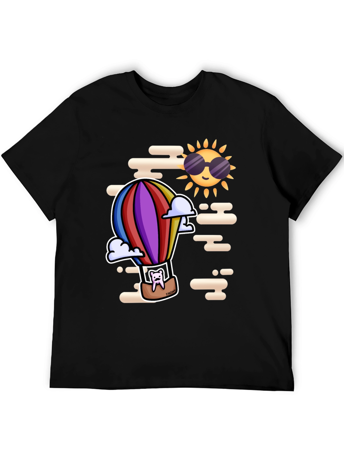 Tooth Hot Air Balloon Black T-Shirt