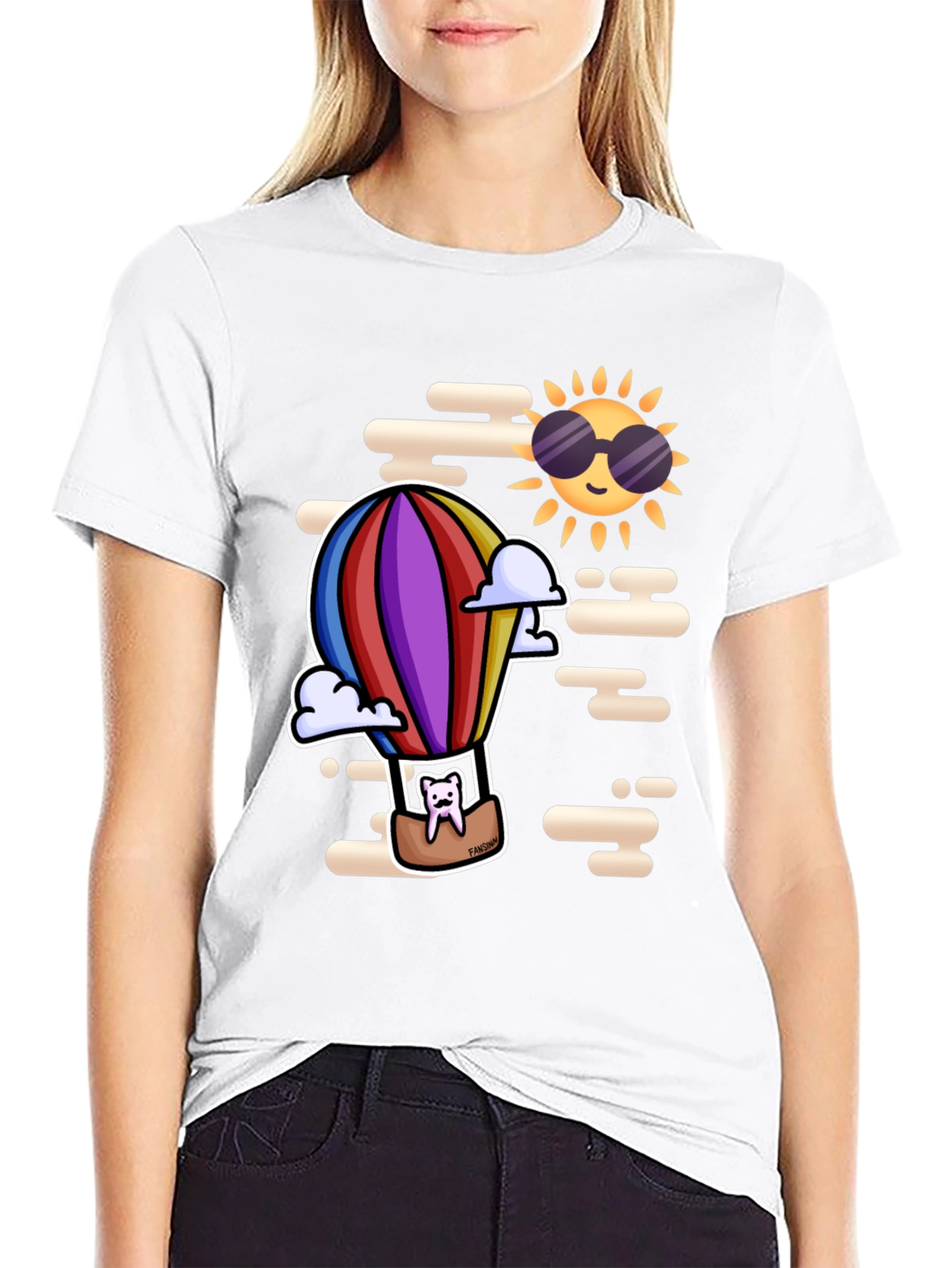 Tooth Hot Air Balloon Black T-Shirt