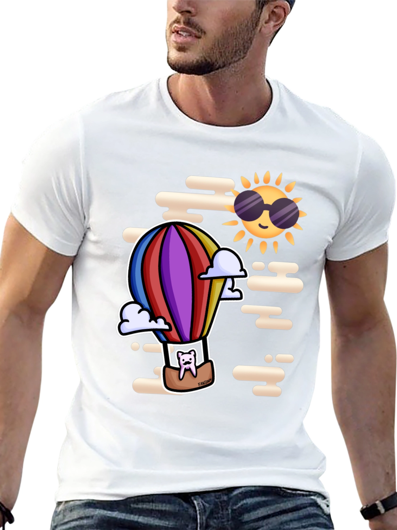 Tooth Hot Air Balloon Black T-Shirt