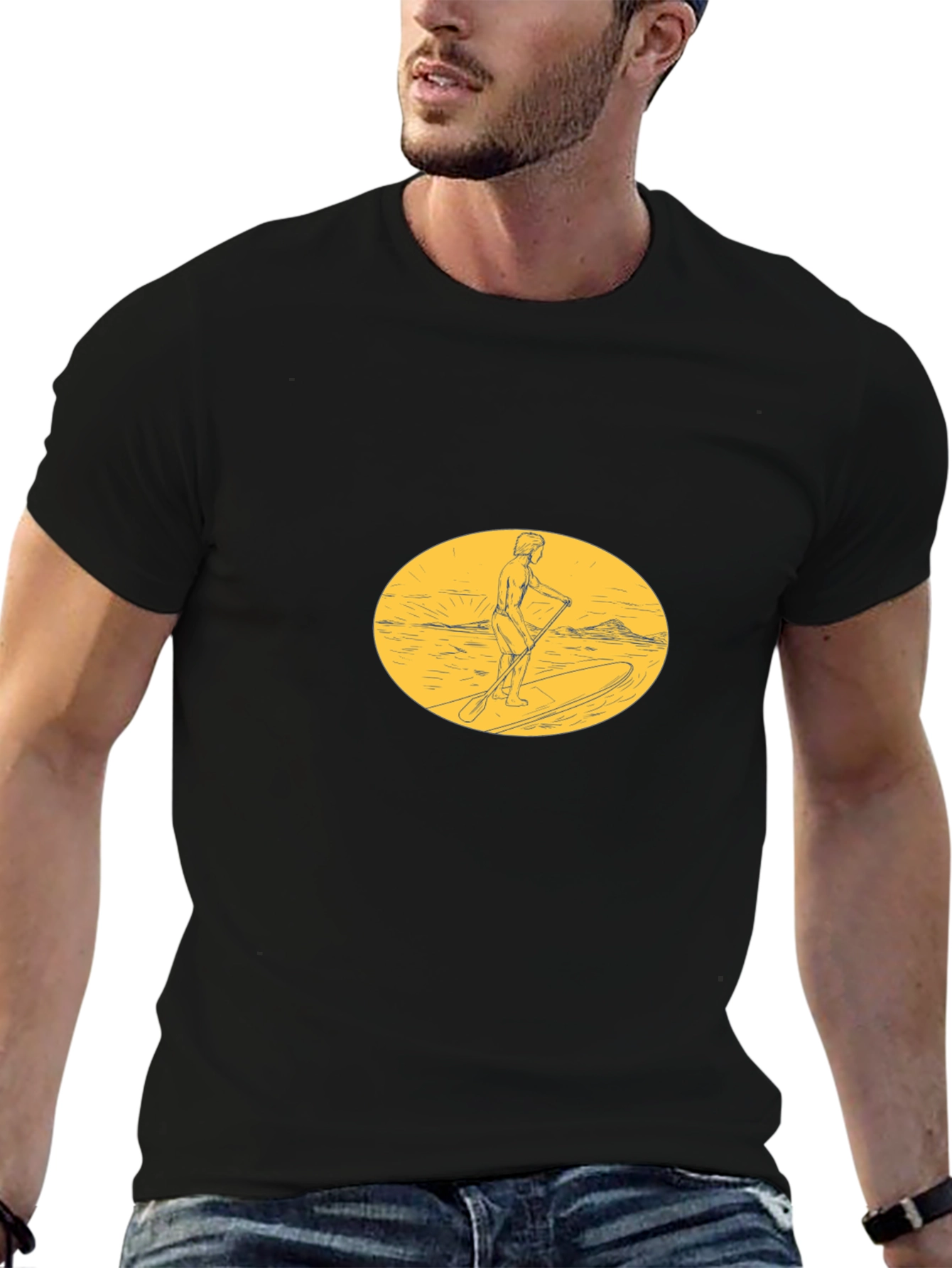 Paddleboarder Graphic Tee - Black