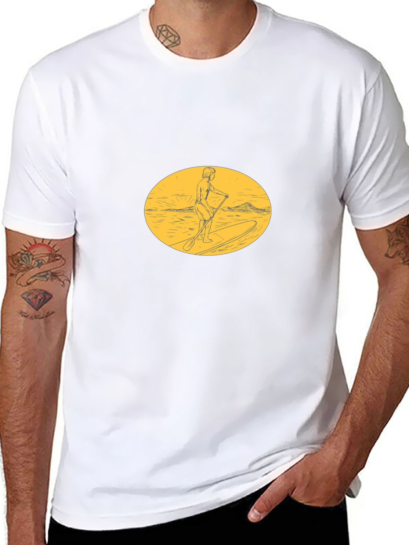 Paddleboarder Graphic Tee - Black