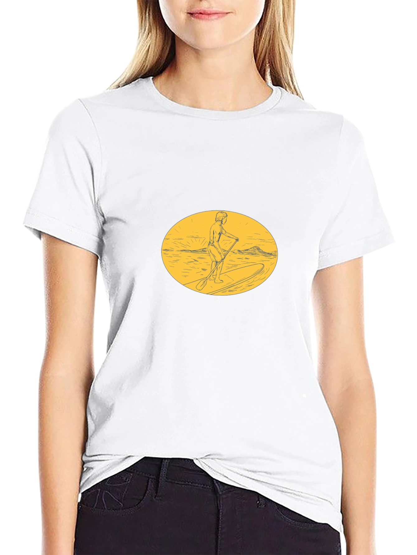 Paddleboarder Graphic Tee - Black