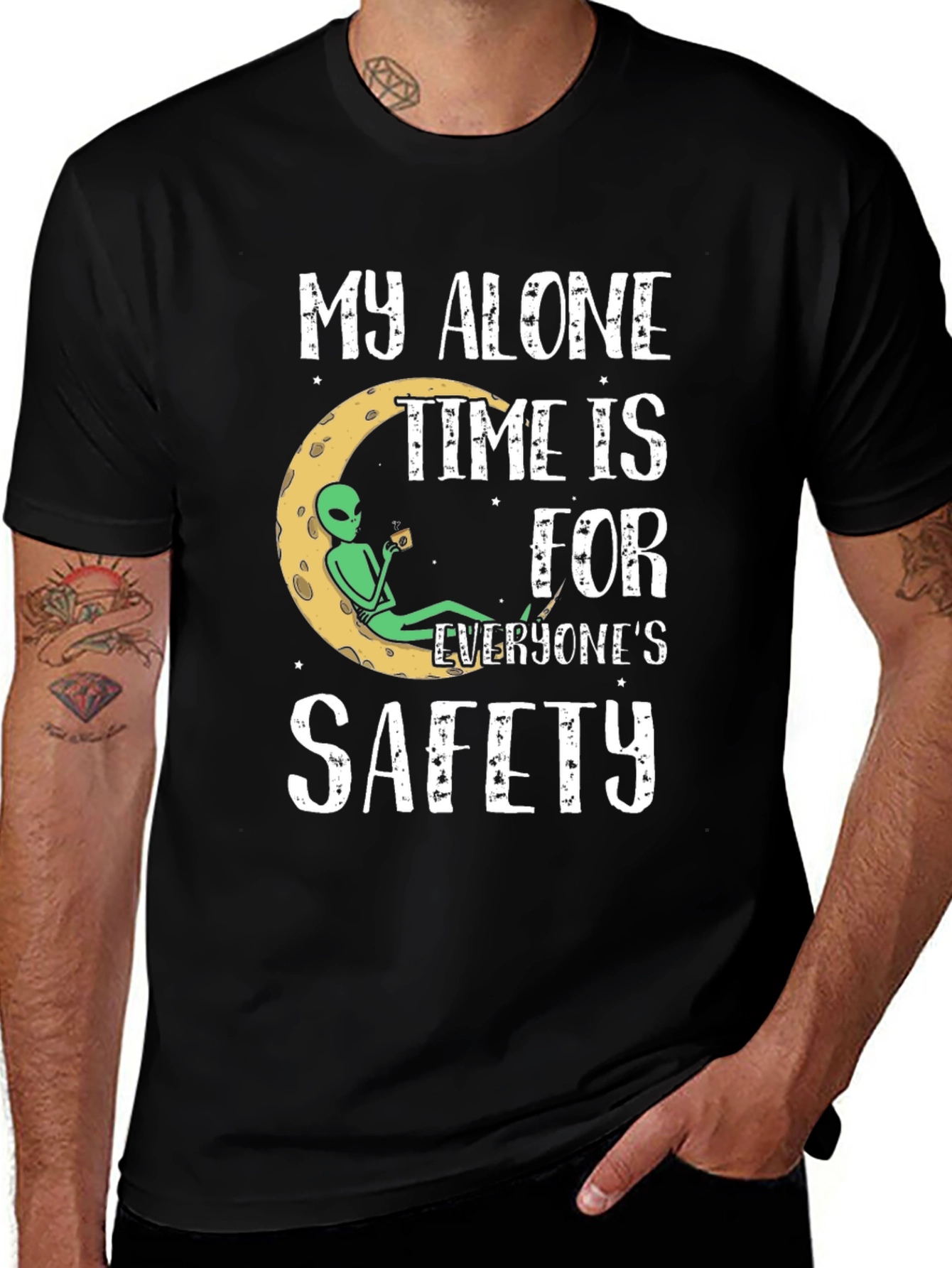 Alone Time Alien Graphic Tee