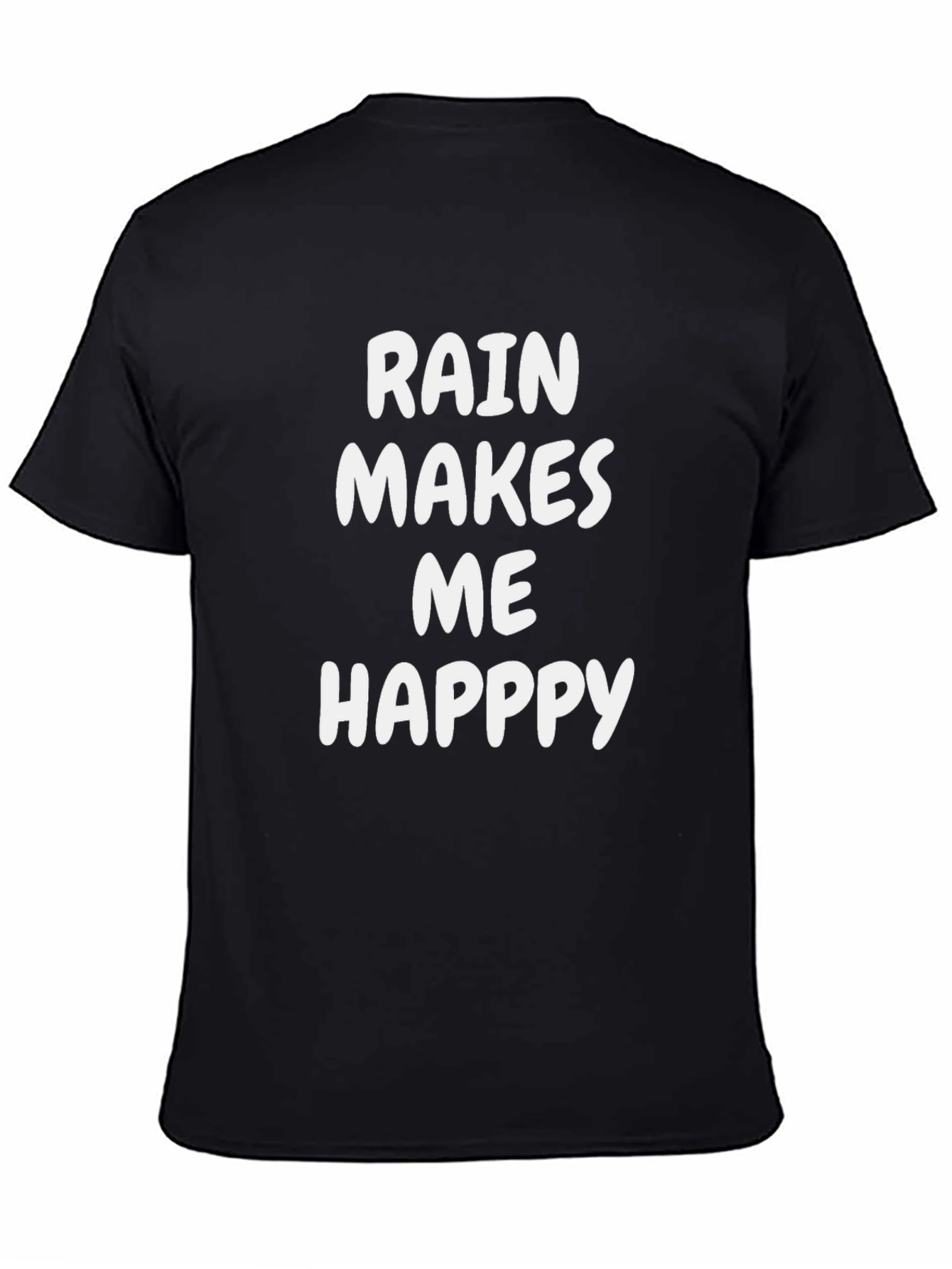 Rain Makes Me Happy Graphic Tee - Black