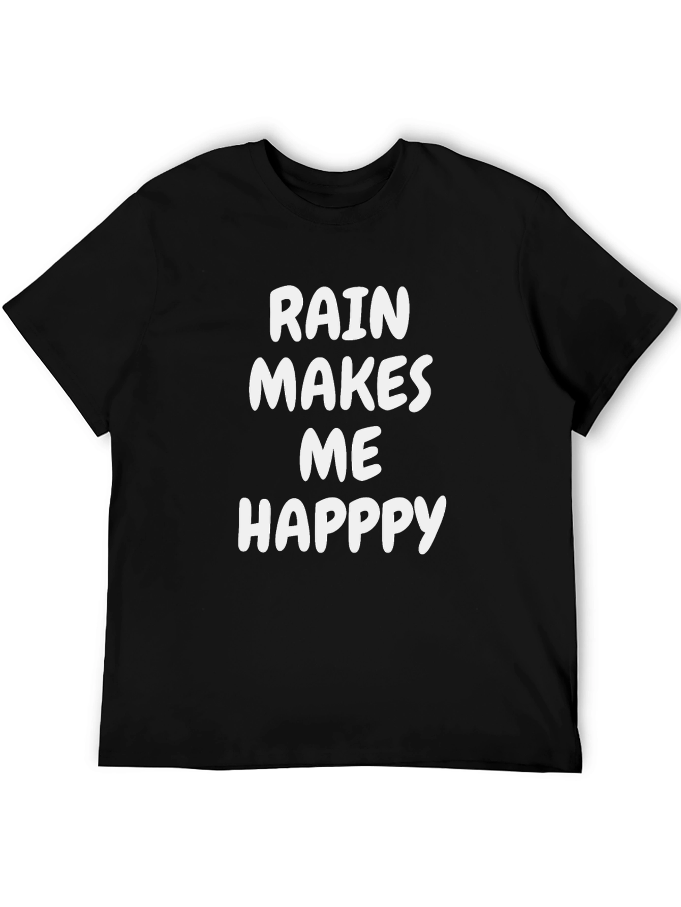 Rain Makes Me Happy Graphic Tee - Black