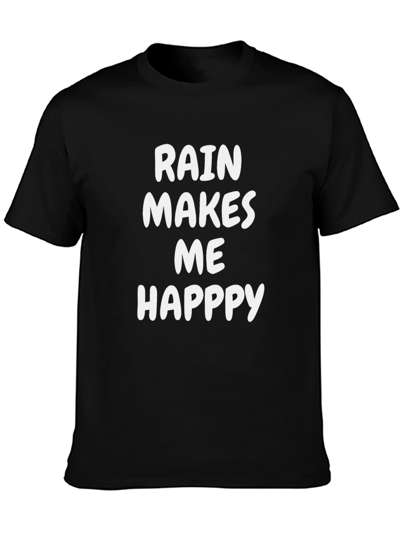 Rain Makes Me Happy Graphic Tee - Black