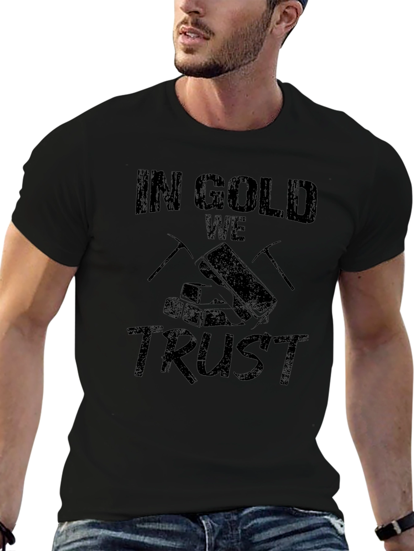 In Gold We Trust Black T-Shirt