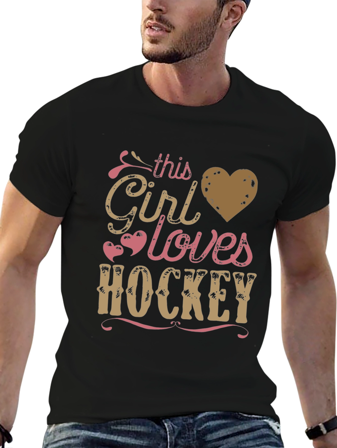 This Girl Loves Hockey Graphic T-Shirt