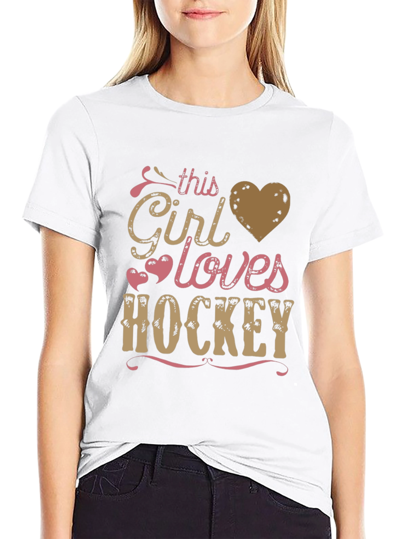 This Girl Loves Hockey Graphic T-Shirt
