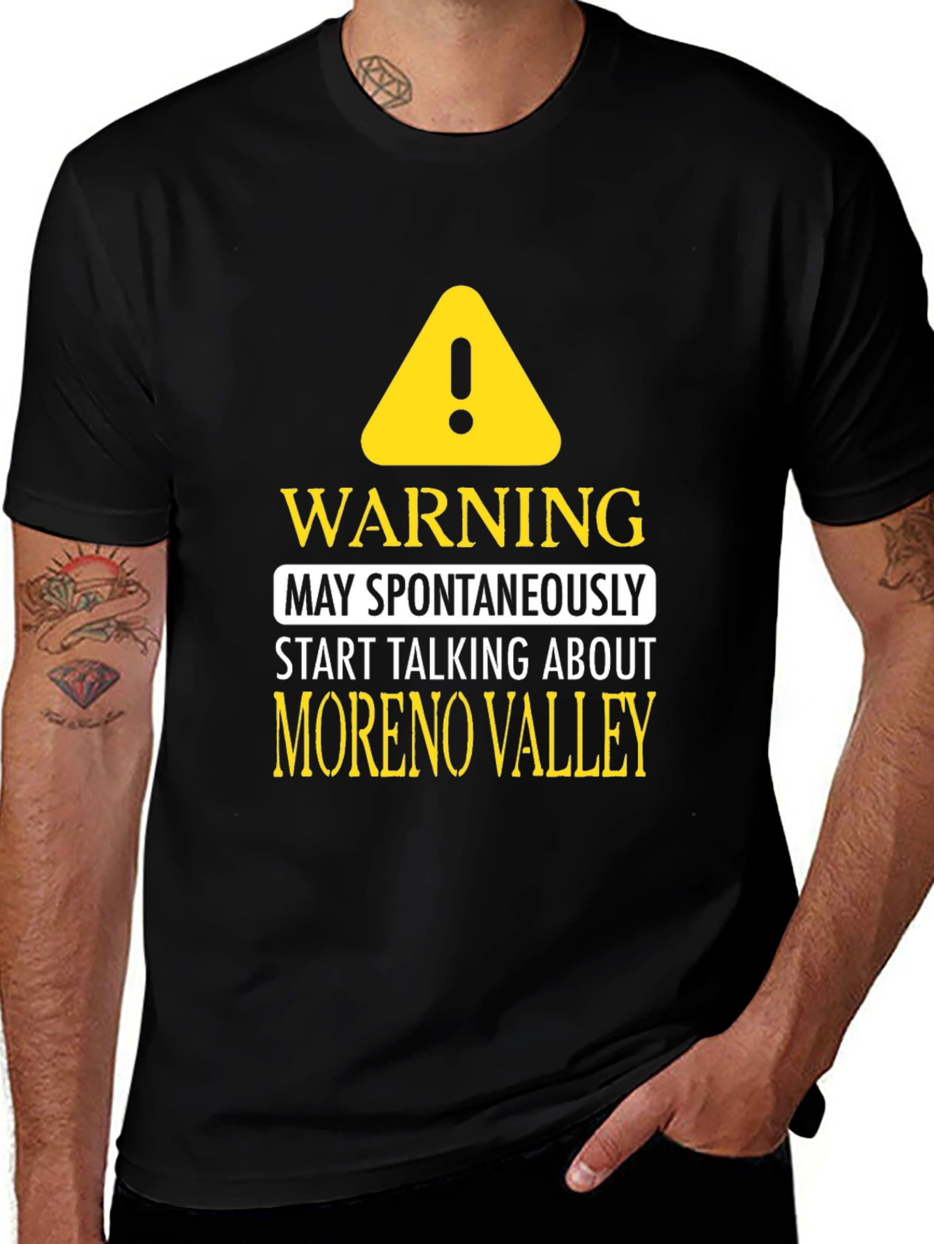 Moreno Valley Talking Warning Black T-Shirt