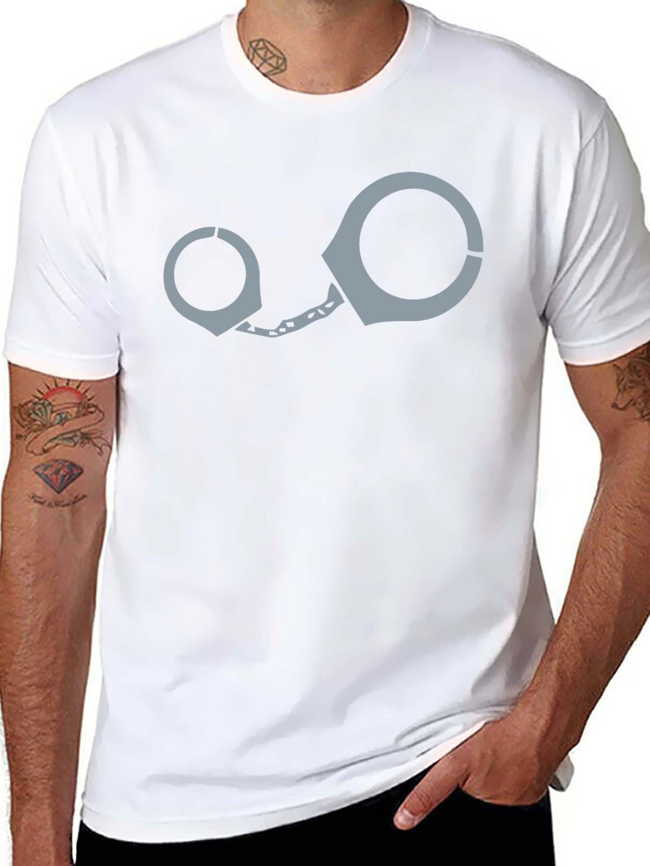 Handcuff Graphic T-Shirt - Novelty Design