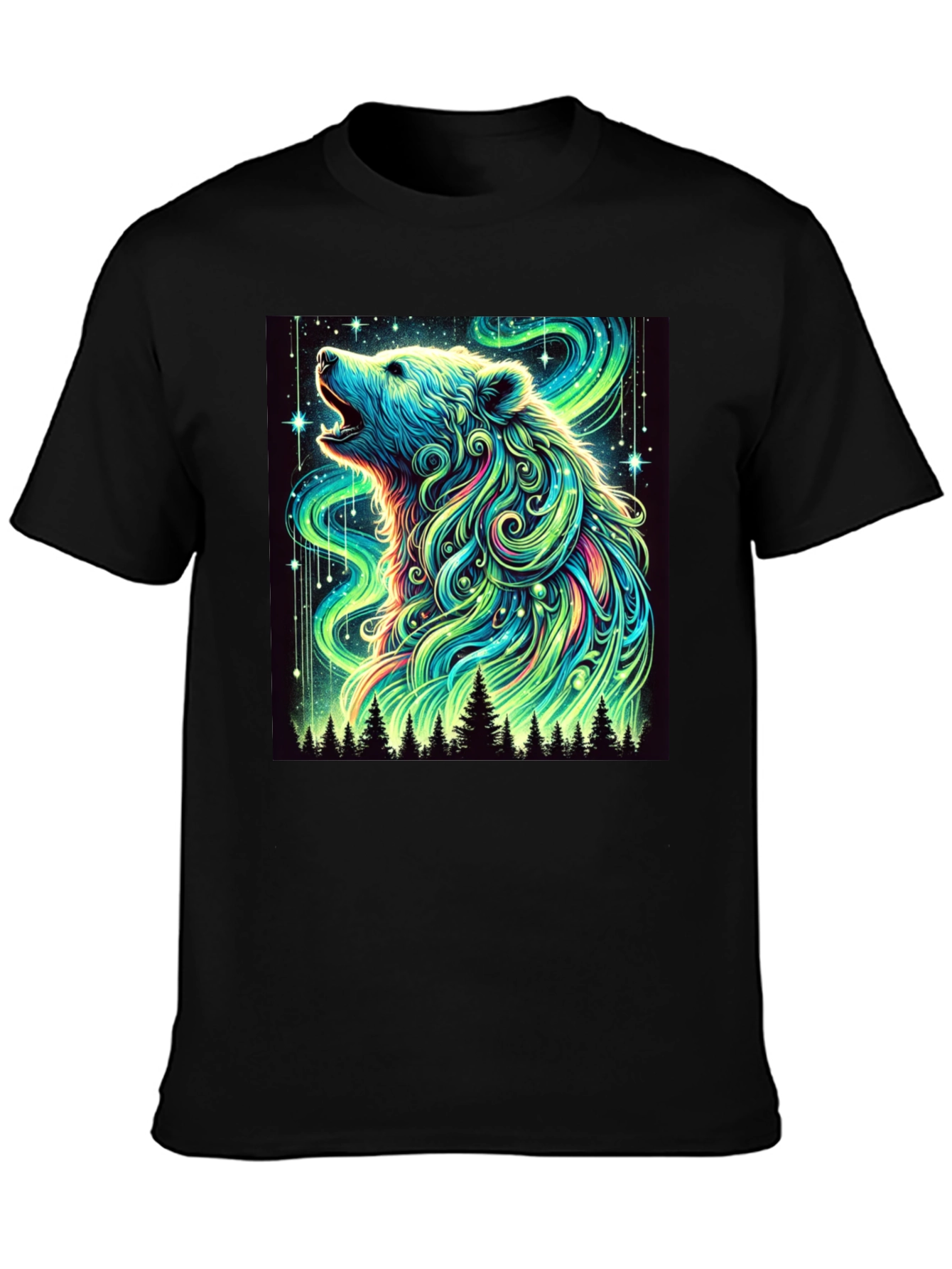 Aurora Bear Black T-Shirt