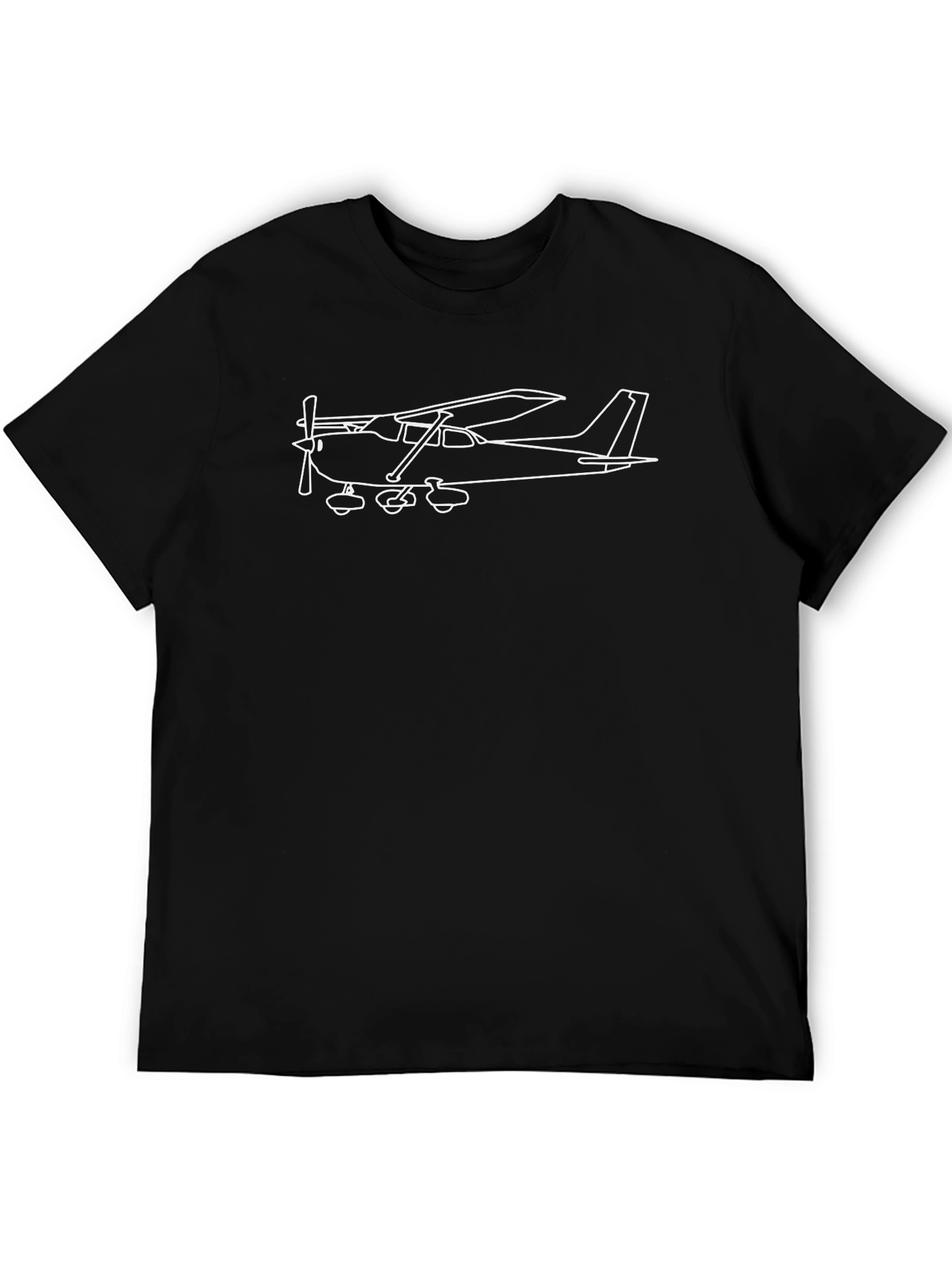 Aviation T-Shirt: Cessna Airplane Outline - Black