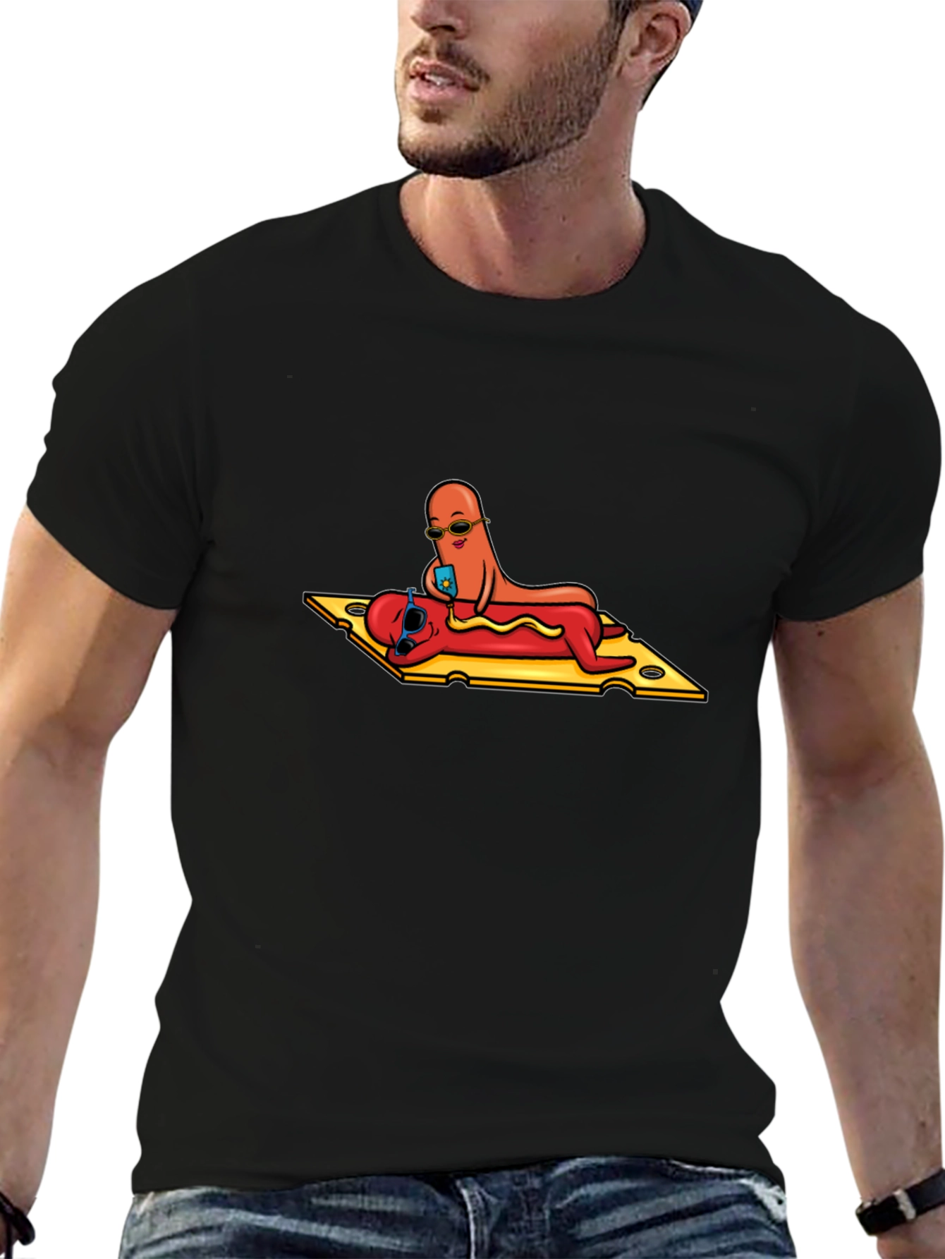 Hot Dog Selfie T-Shirt - Funny Foodie Tee