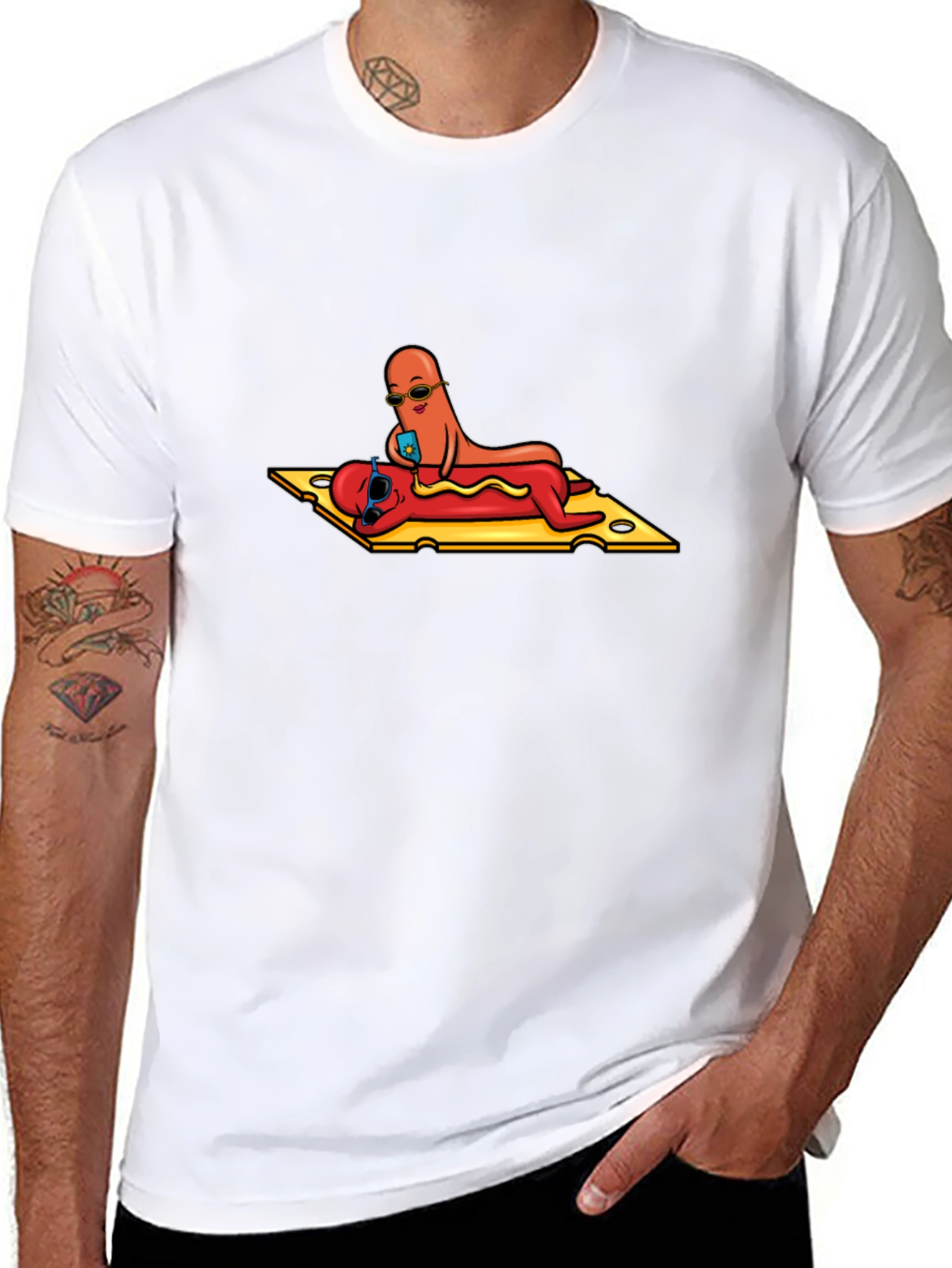 Hot Dog Selfie T-Shirt - Funny Foodie Tee