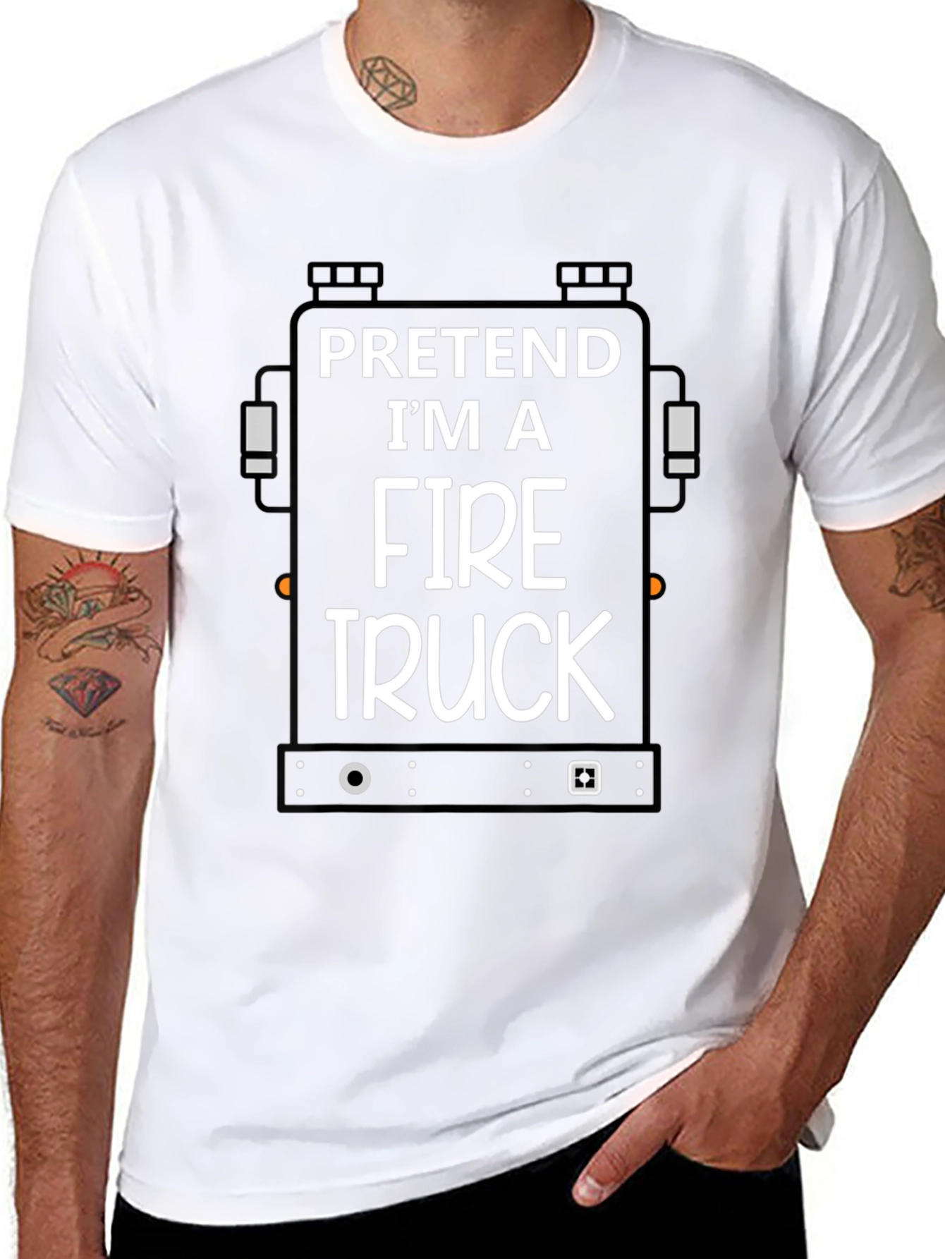 Pretend Im a Fire Truck Black T-Shirt