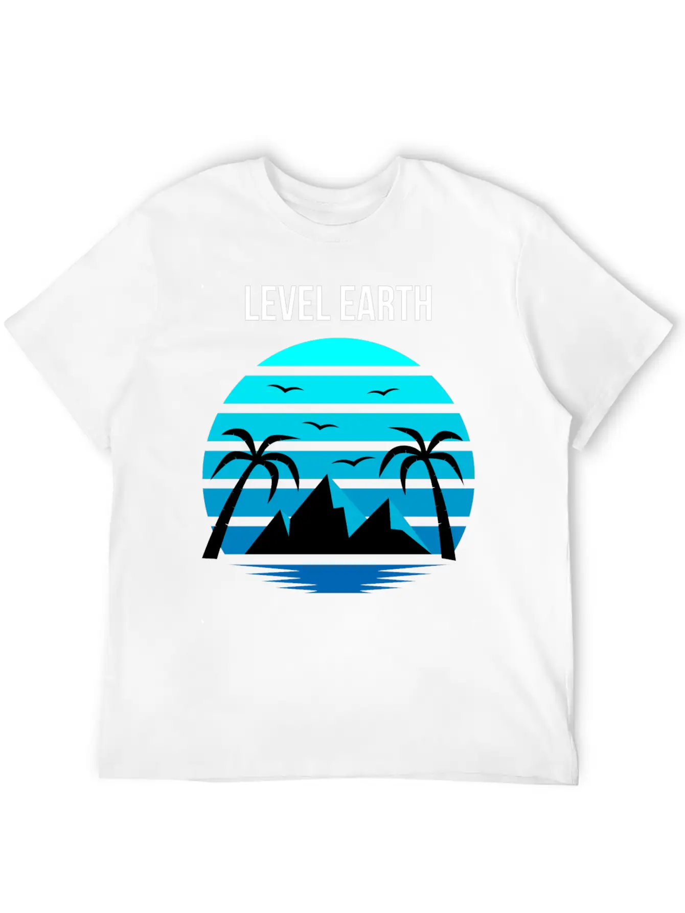 Level Earth Black Blue Unisex Casual T-Shirt – Clean Design For Daily Comfort