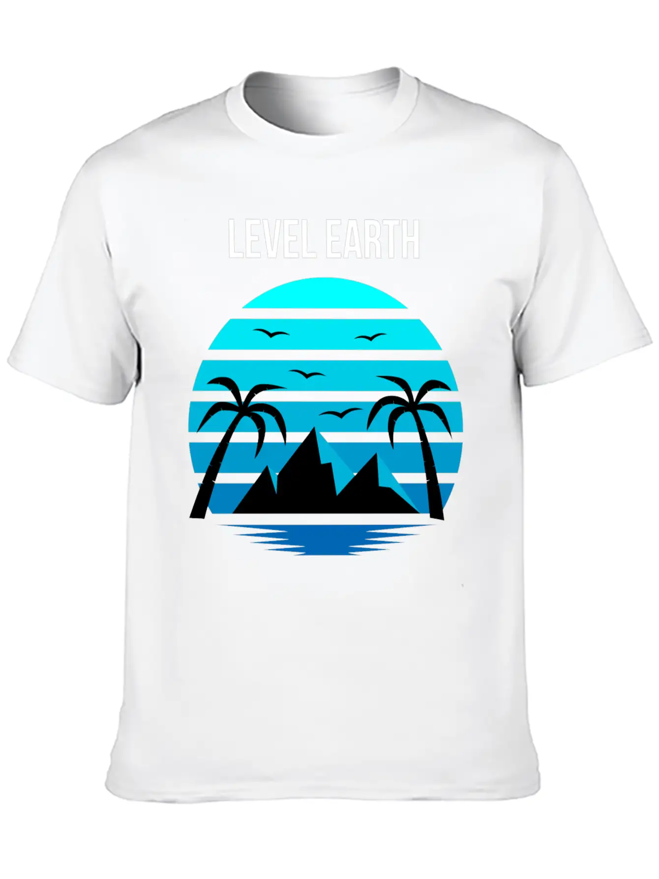 Level Earth Black Blue Unisex Casual T-Shirt – Clean Design For Daily Comfort