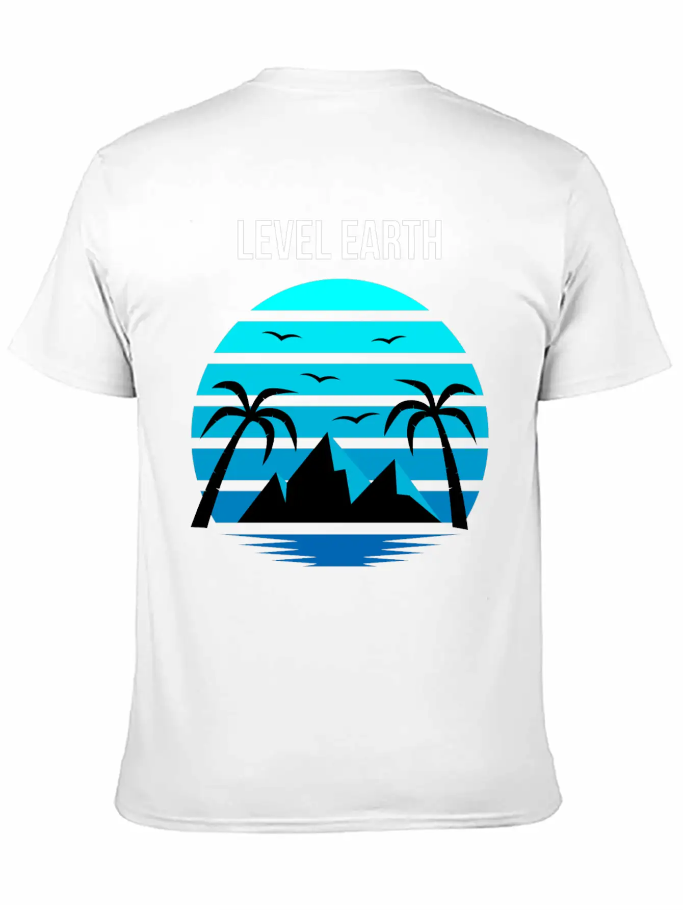 Level Earth Black Blue Unisex Casual T-Shirt – Clean Design For Daily Comfort