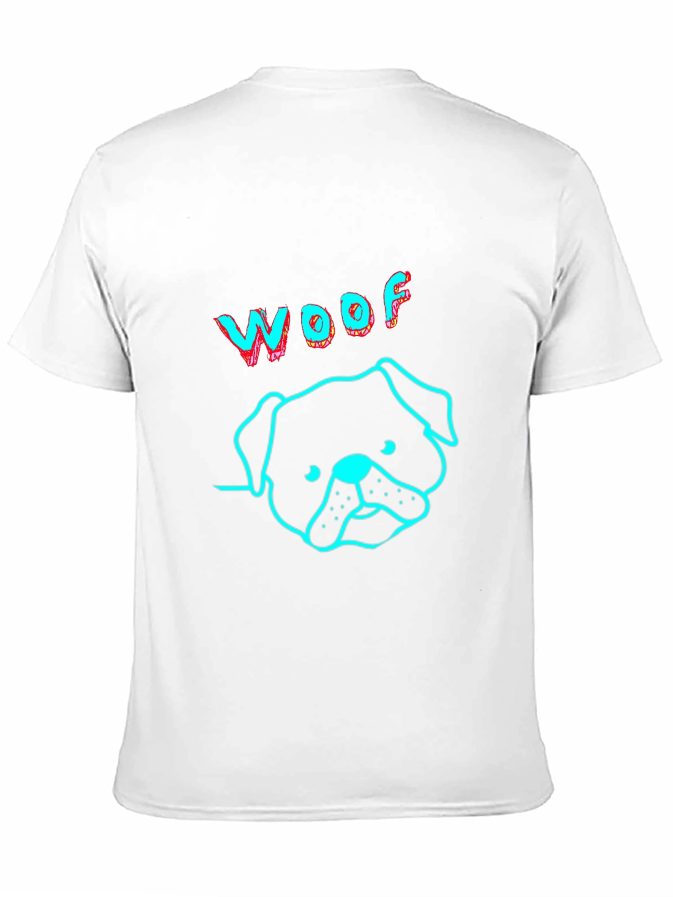 Woof Dog Graphic Print Black T-Shirt