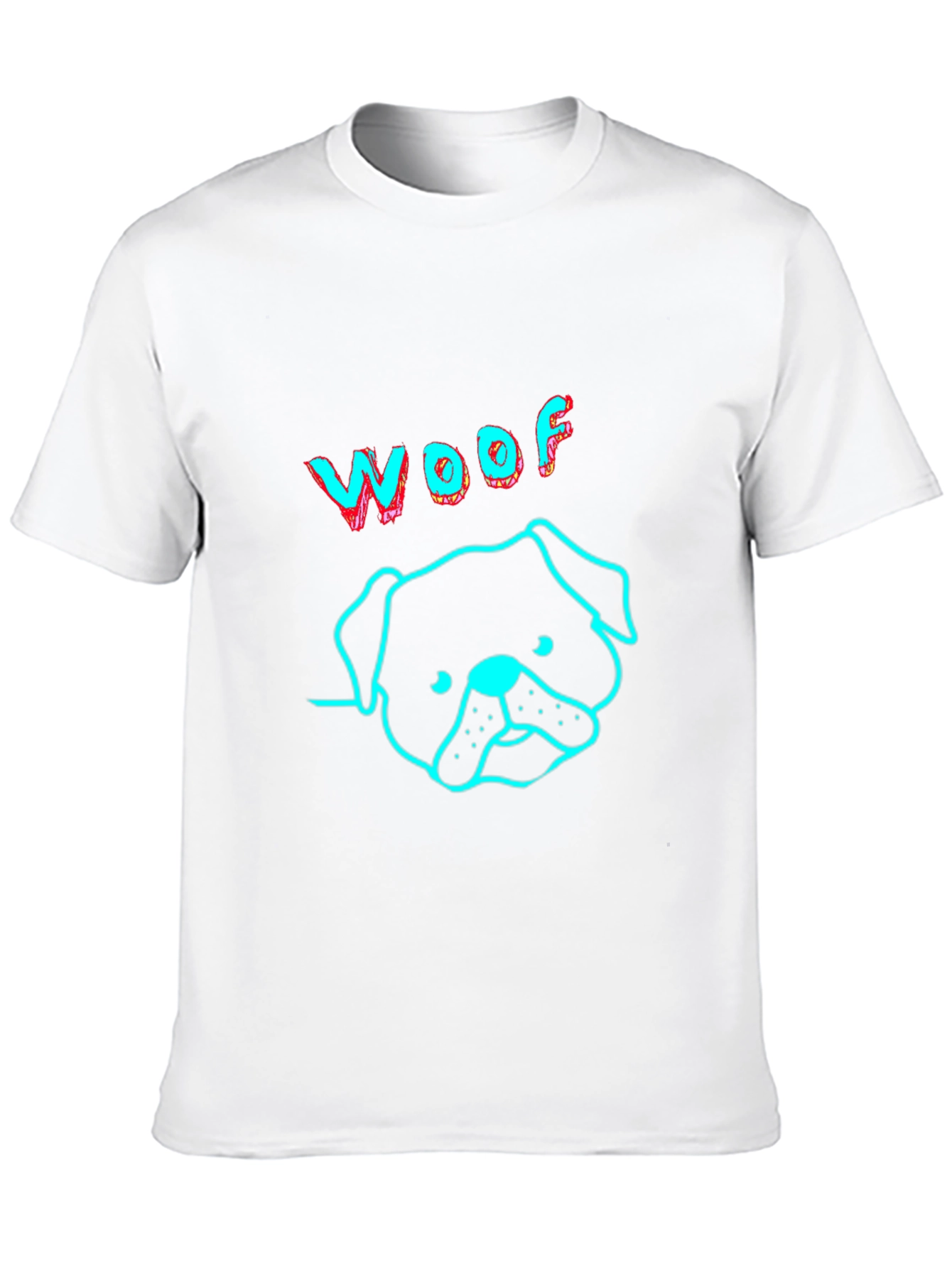 Woof Dog Graphic Print Black T-Shirt