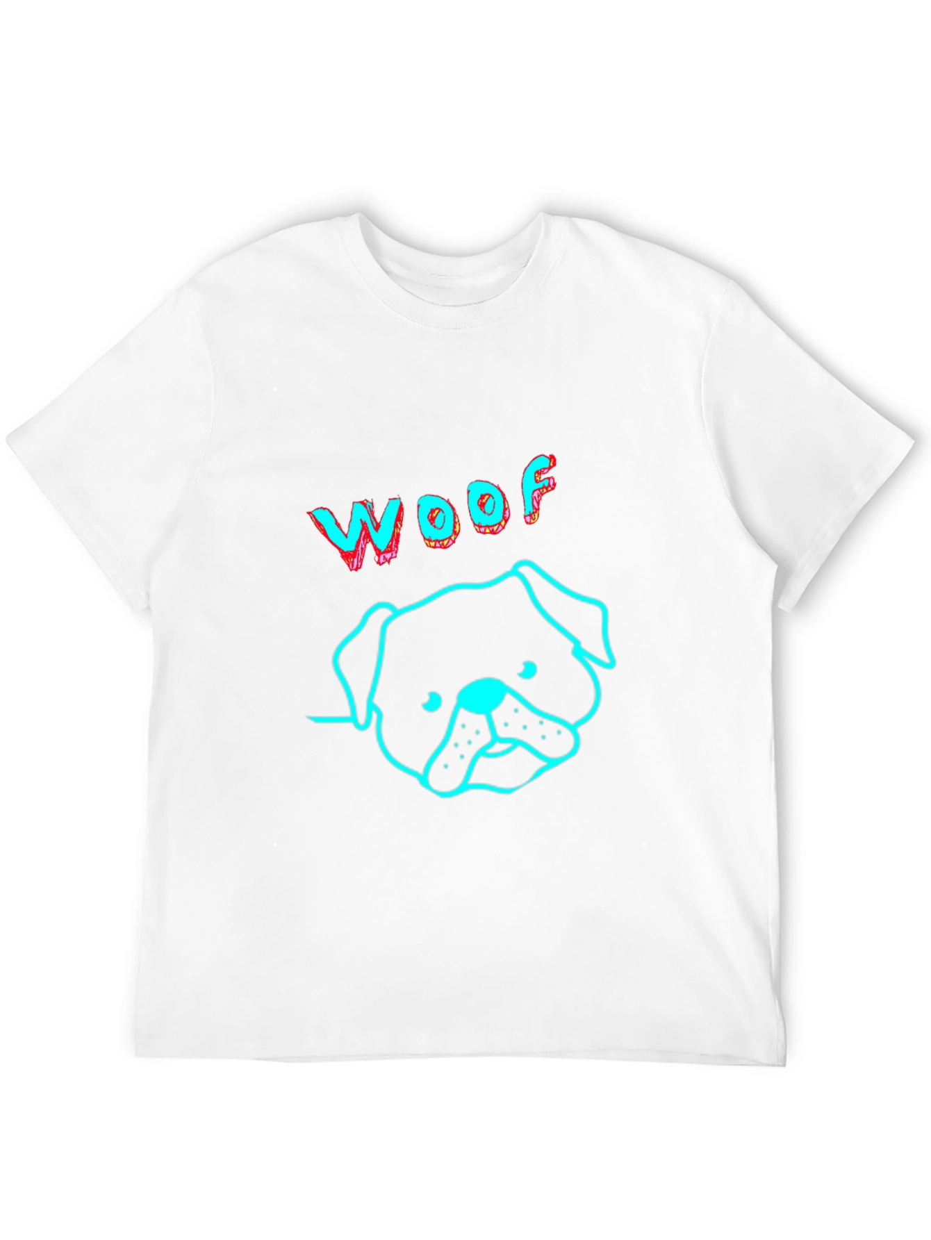 Woof Dog Graphic Print Black T-Shirt