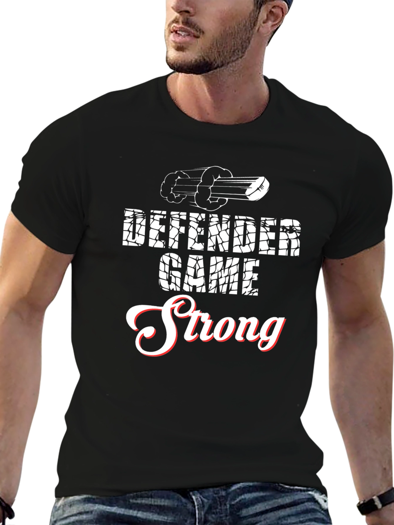 Defender Game Strong Black T-Shirt