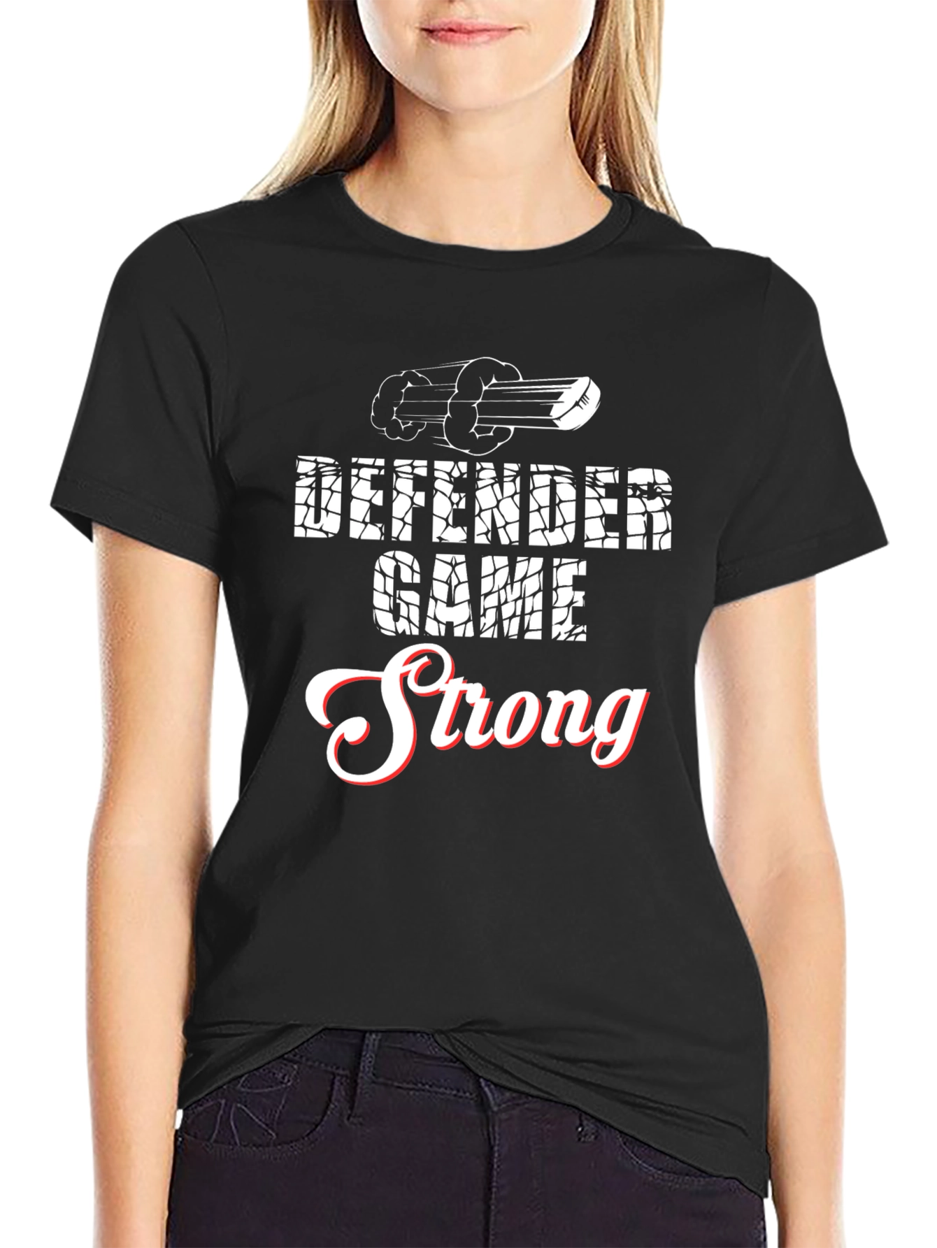 Defender Game Strong Black T-Shirt