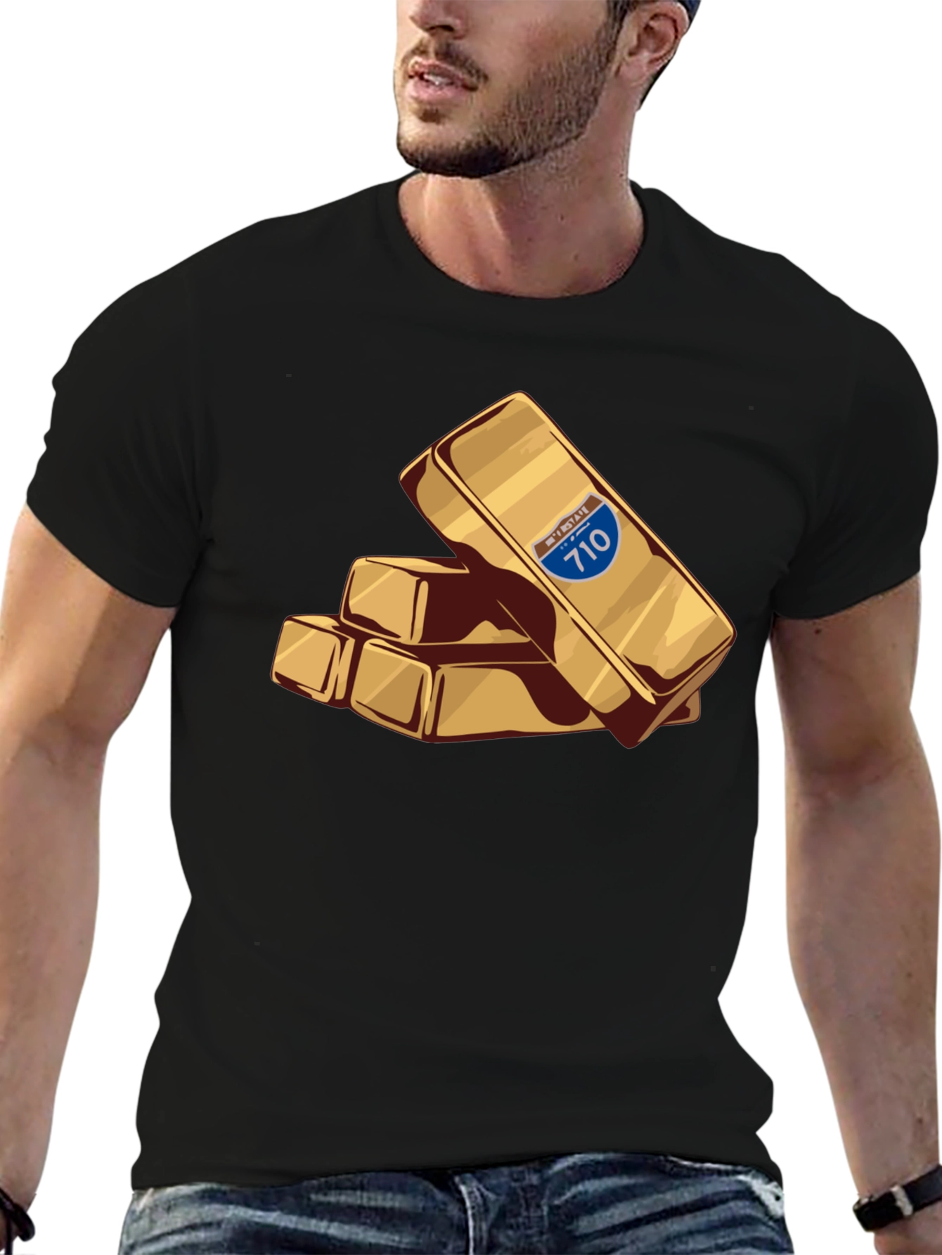 Interstate 710 Gold Bar Stack Tee