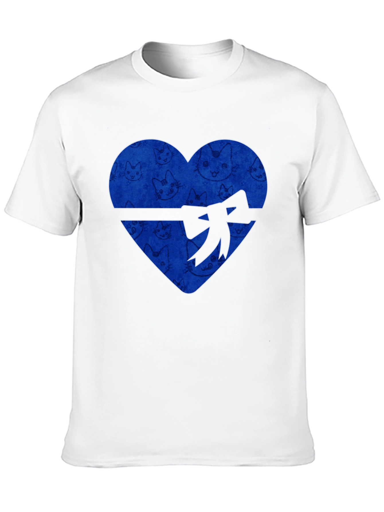 Heart Cat Print T-Shirt