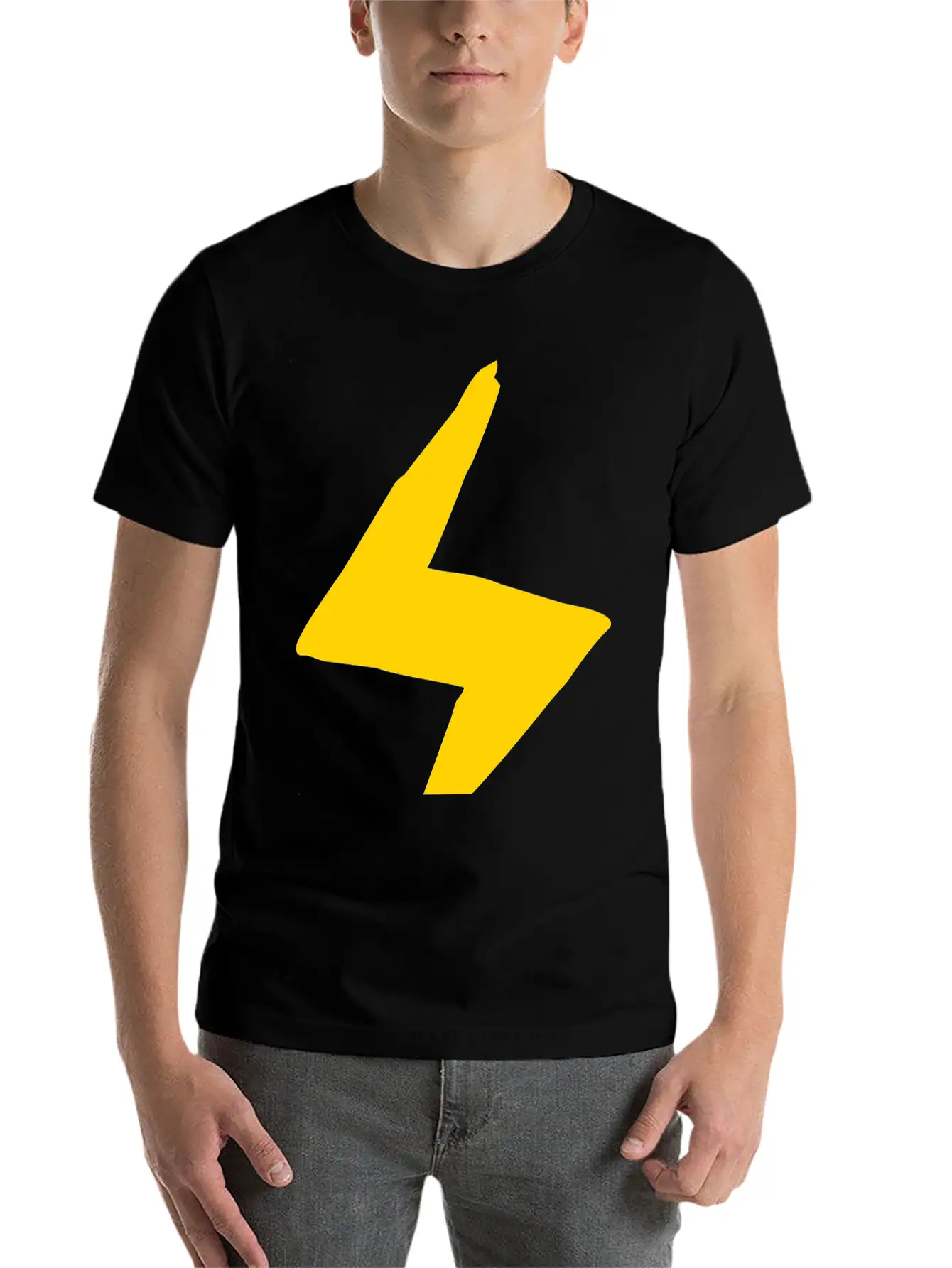 Lightning Hand-drawn Unisex Casual T-Shirt – Clean Design For Daily Comfort