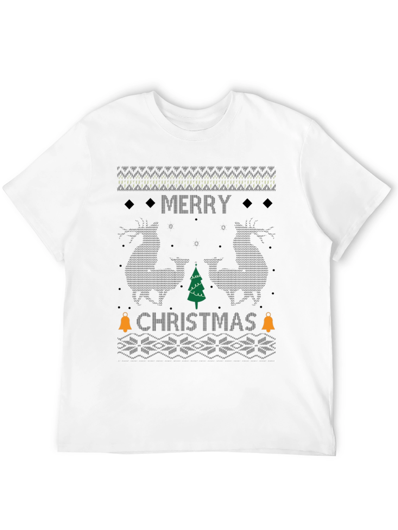 Merry Christmas Ugly Sweater Style Graphic Tee